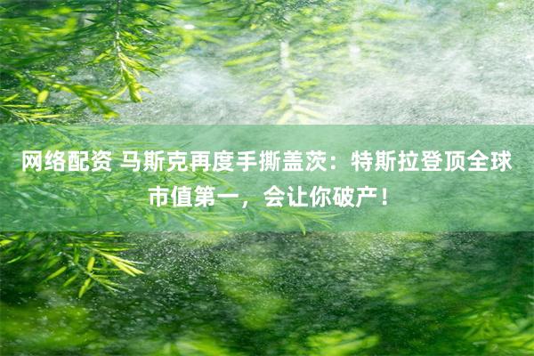 网络配资 马斯克再度手撕盖茨：特斯拉登顶全球市值第一，会让你破产！