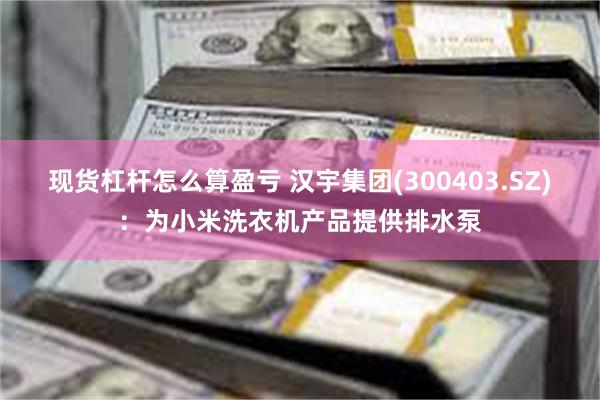 现货杠杆怎么算盈亏 汉宇集团(300403.SZ)：为小米洗衣机产品提供排水泵