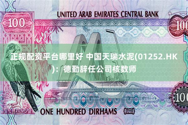 正规配资平台哪里好 中国天瑞水泥(01252.HK)：德勤辞任公司核数师