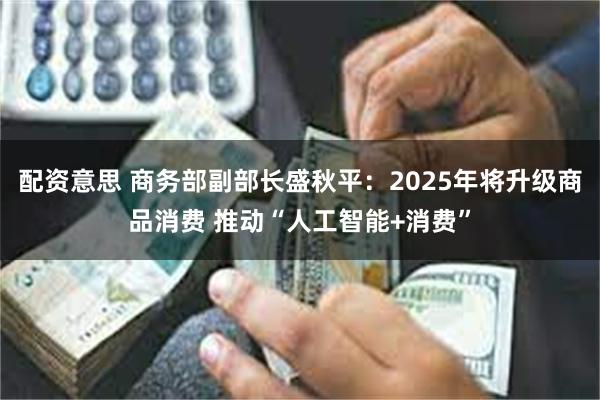 配资意思 商务部副部长盛秋平：2025年将升级商品消费 推动“人工智能+消费”
