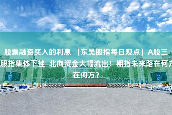 股票融资买入的利息 【东吴股指每日观点】A股三大股指集体下挫  北向资金大幅流出！期指未来路在何方？