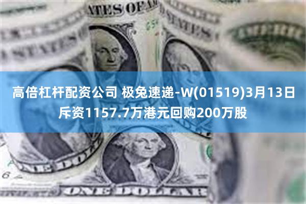 高倍杠杆配资公司 极兔速递-W(01519)3月13日斥资1