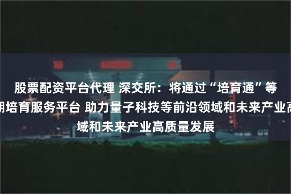 股票配资平台代理 深交所：将通过“培育通”等全生命周期培育服