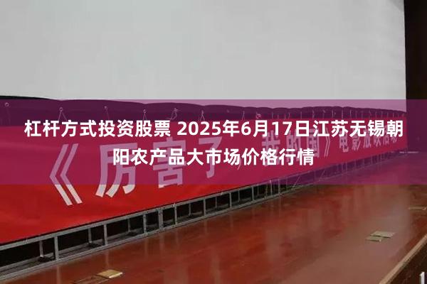 杠杆方式投资股票 2025年6月17日江苏无锡朝阳农产品大市