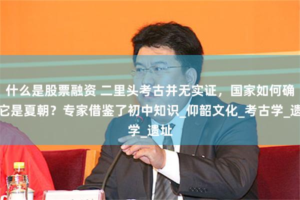 什么是股票融资 二里头考古并无实证，国家如何确定它是夏朝？专