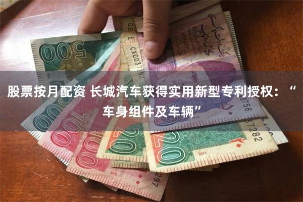 股票按月配资 长城汽车获得实用新型专利授权：“车身组件及车辆